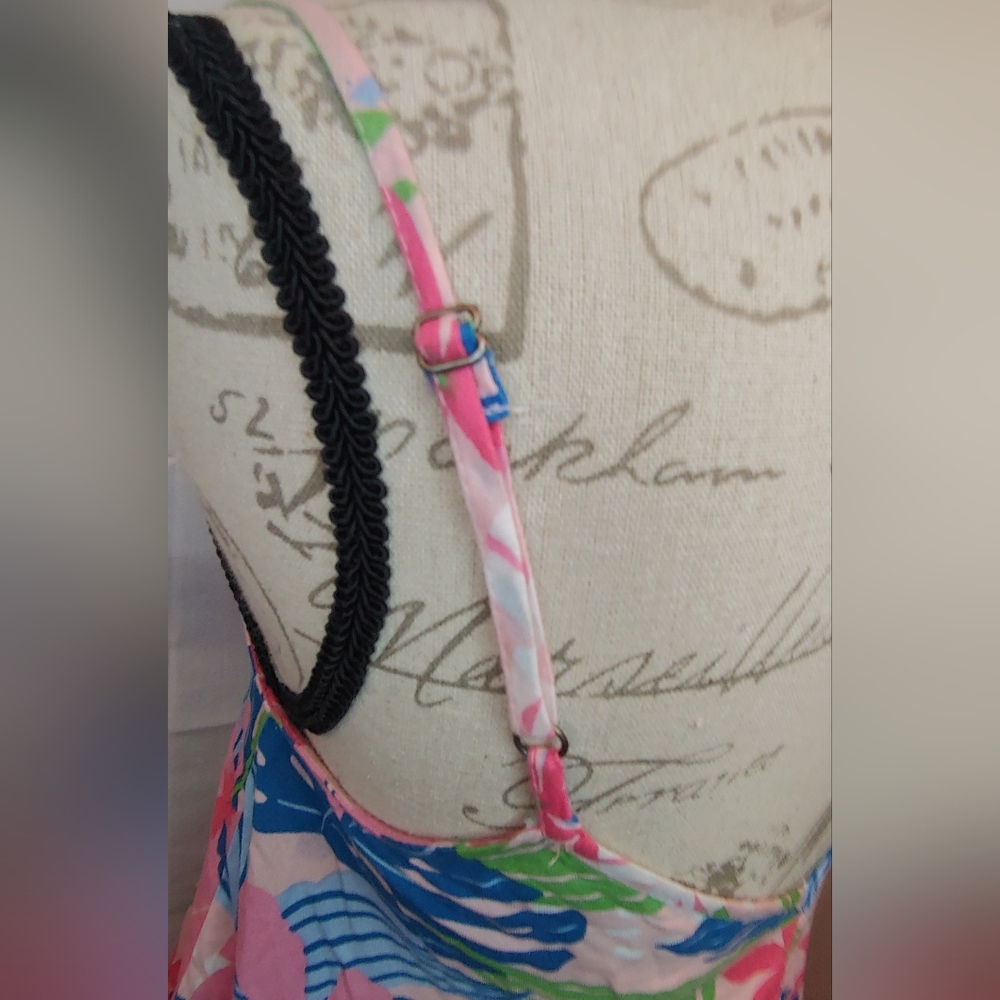 Goa Beachwear By Japan Multicolor Floral Cover Up With Spaghetti Straps Size L - Picture 5 of 12